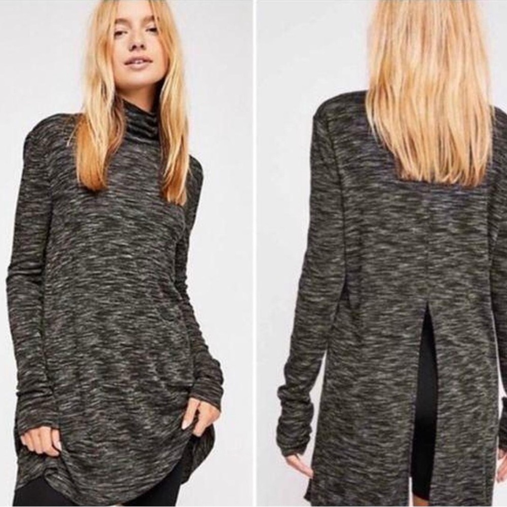 Free People Stone Cold Peekaboo Slit Back Turtleneck Long Sleeve​